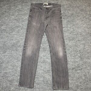 Naked & Famous Jeans Men 29x29 Black Striped Denim Pants Weird Guy Stretch